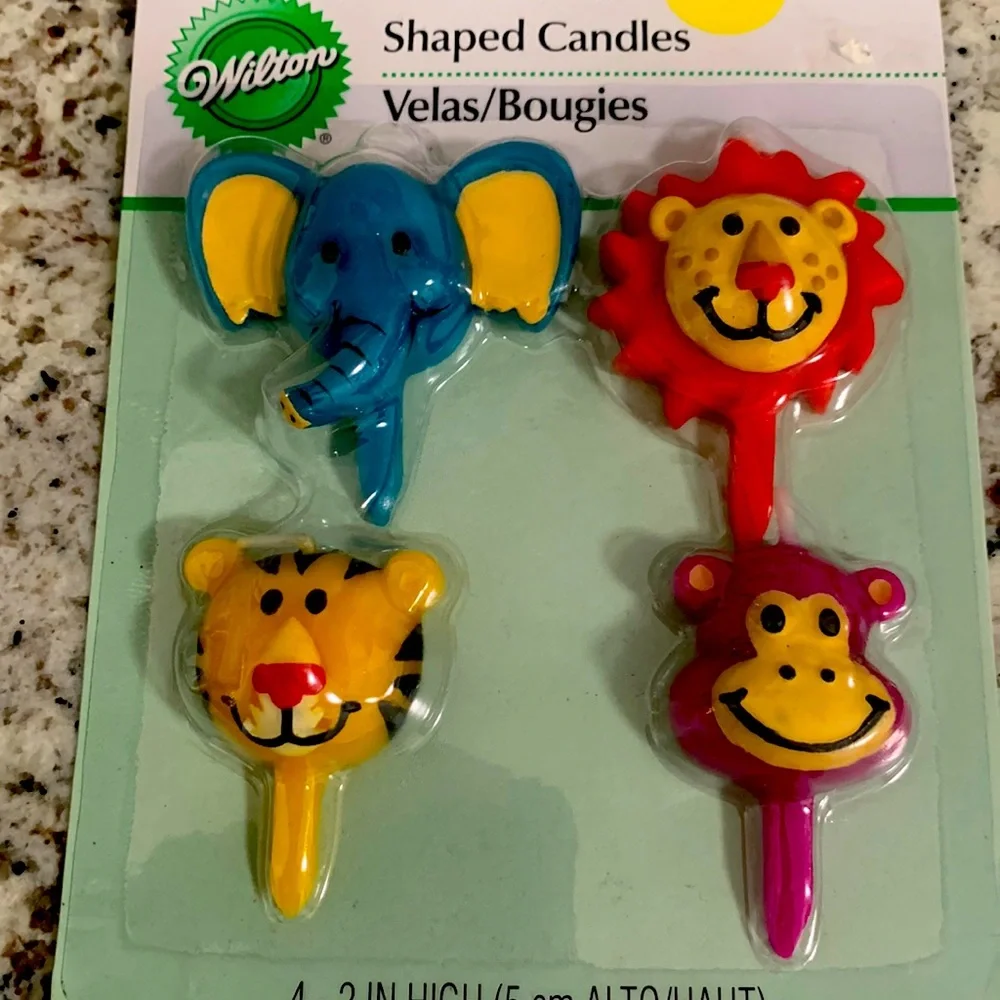 Birthday animal cake candles